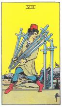 Sieben Schwerter - Rider Waite Tarot