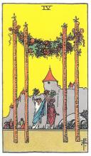 Vier Stäbe - Rider Waite Tarot